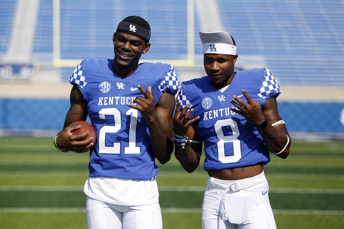 Seniors Chris Westry, left, and Derrick Baity are part of a veteran defensive backs group that returns 59 starts at Kentucky.