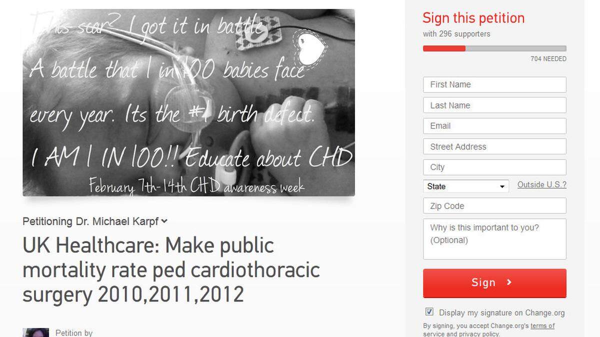 Web page from Change.org