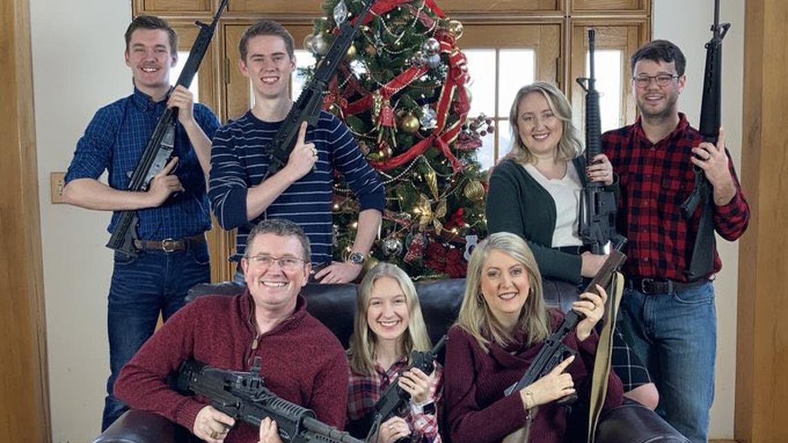Thomas Massie tweeted this picture saying: Merry Christmas! ps. Santa, please bring ammo.