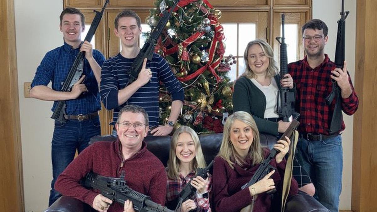 Thomas Massie tweeted this picture saying: Merry Christmas! ps. Santa, please bring ammo.