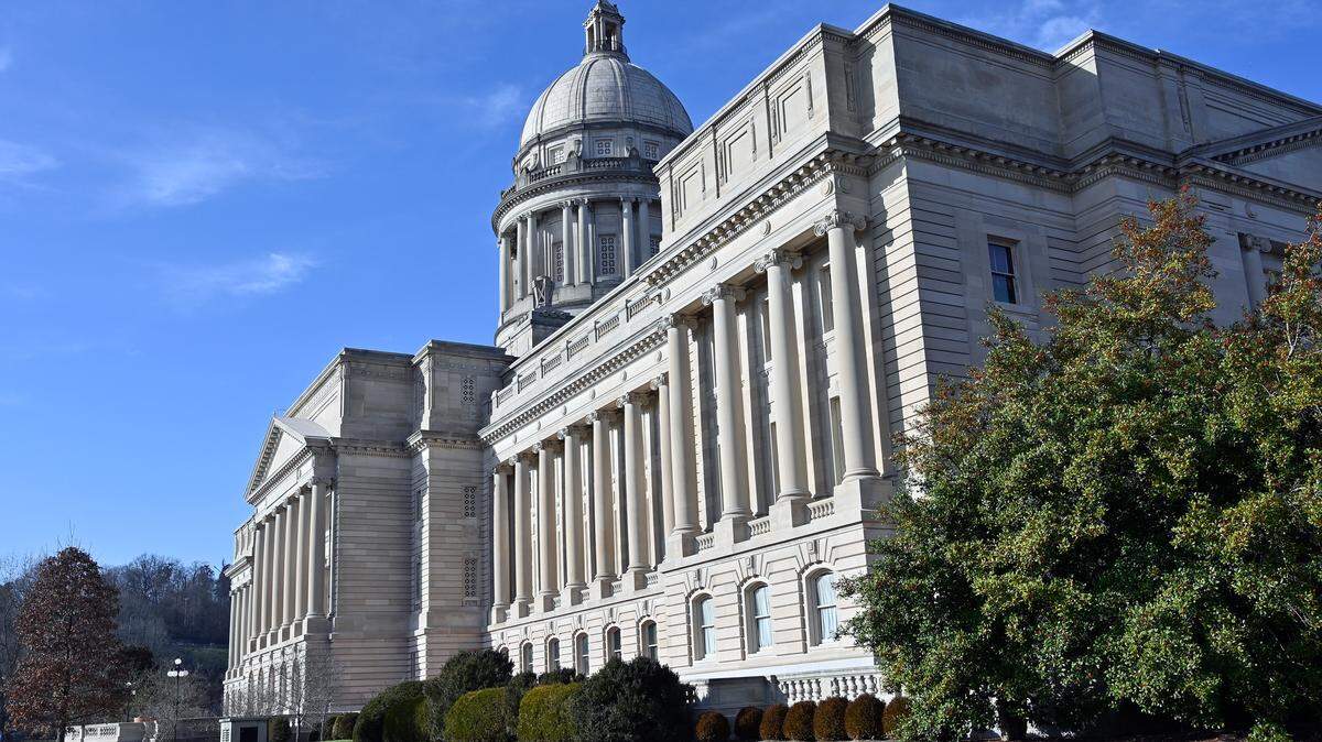 Exterior of the Kentucky State Capitol in Frankfort, Ky., Tuesday, Jan. 14, 2020. (AP Photo/Timothy D. Easley)