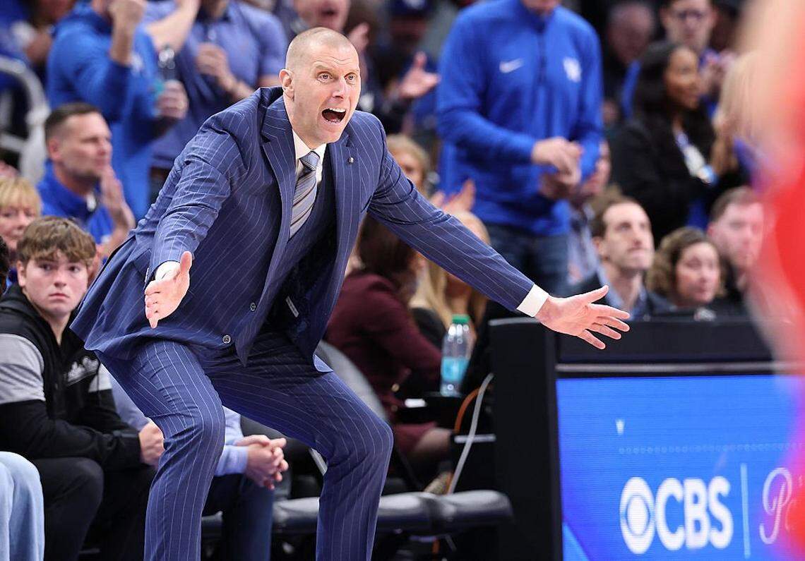 Kentucky coach Mark Pope and the Wildcats are projected to be a 10 seed in the 2026 men’s NCAA Tournament by current ESPN.com “bracketology.”