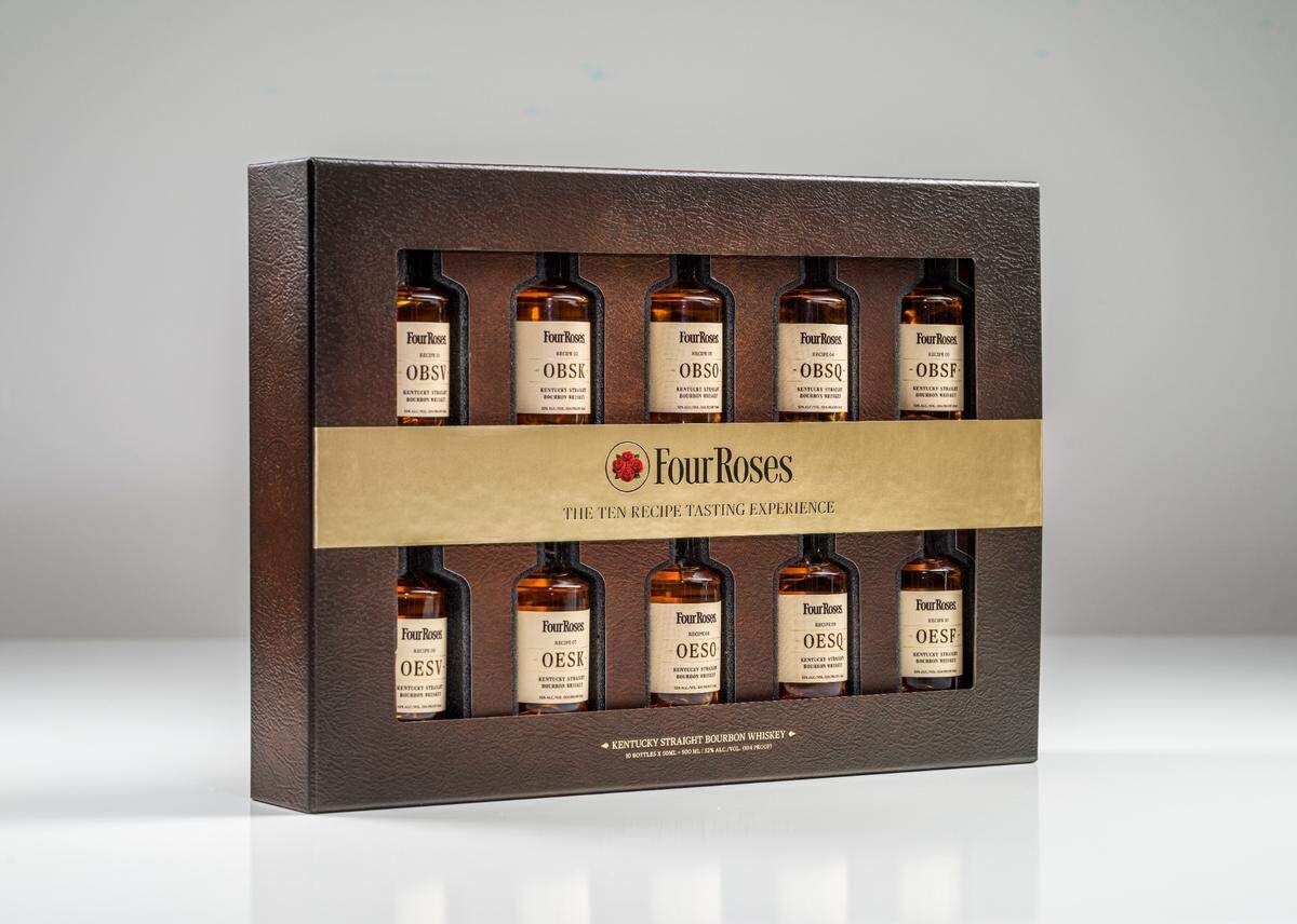 Four Roses is releasing a sampler kit of all 10 of its bourbon recipes. You can buy it at the Kentucky distillery’s gift shops in Lawrenceburg and Cox Creek beginning June 30. And at select retailers in Kentucky, Georgia, Illinois and California in July. Suggested retail price is $129.99.