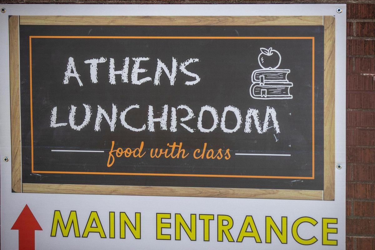 It is open weekdays for lunch and one weekend a month during the antique show and sale in the schoolhouse.