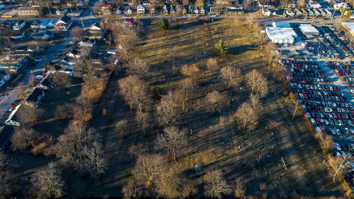 African Cemetery No. 2, covering nearly eight acres, is located near East Seventh and Chestnut streets in Lexington, Ky., on Sunday, Feb. 20, 2022.