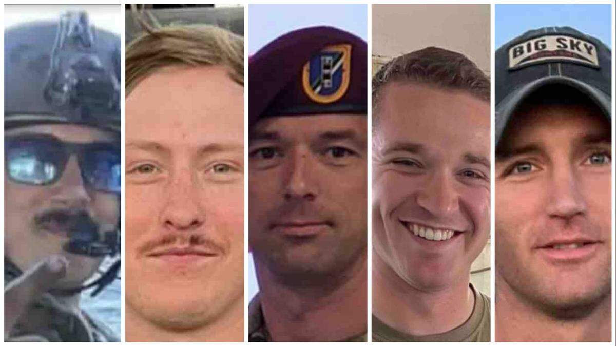 Staff Sgt. Tanner W. Grone, Chief Warrant Officer 2 Shane M. Barnes, Chief Warrant Officer 3 Stephen R. Dwyer, Sgt. Andrew P. Southard and Sgt. Cade M. Wolfe were killed in a helicopter crash in the Mediterranean over the weekend, the Department of Defense announced. All five had been based in Fort Campbell, Ky. 