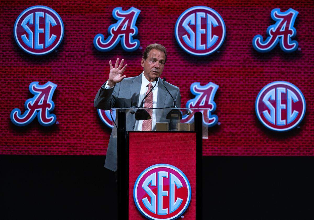 Nick Saban has led Alabama to eight of the 10 SEC championships the Crimson Tide has claimed in the divisional era (since 1992).