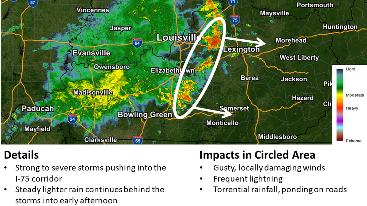 A severe thunderstorm is expected to hit Lexington early Friday afternoon.