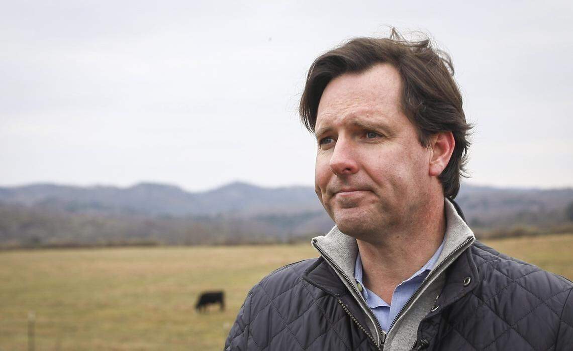 Adam Edelen, the founder of Edelen Renewables, after receiving support from Martin County Fiscal Court for a solar energy project on a former coal mining site outside Inez in Martin County, Ky., Tuesday, December 8, 2020.