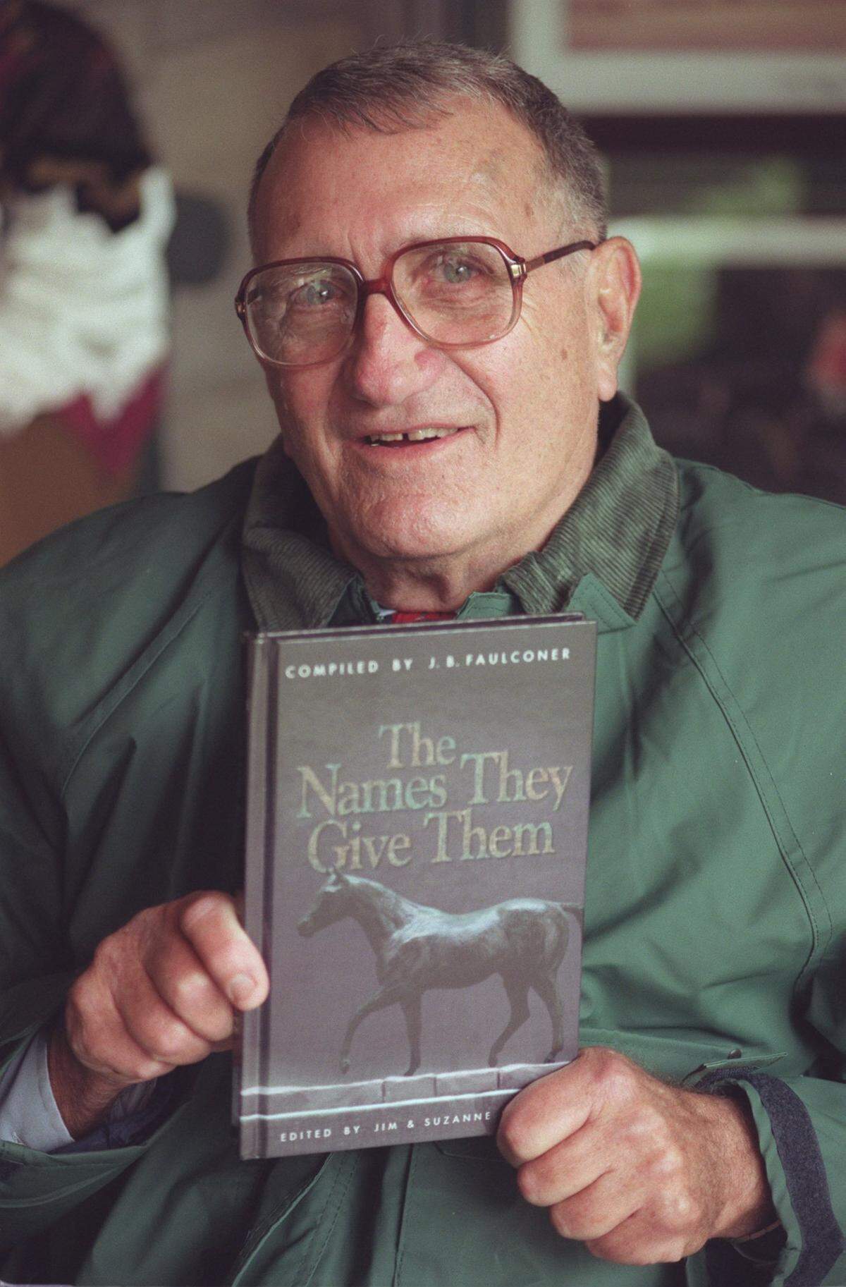 J.B. Faulconer signed copies of his book, “The Names They Give Them” at Keeneland on April 18, 1998.