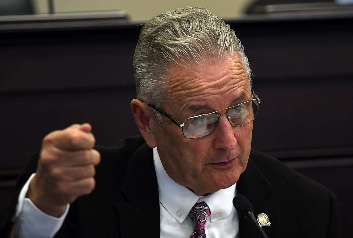 Sen. Jimmy Higdon, R-Lebanon, comments on state education data during the October 2024 meeting of the Interim Joint Committee on Education.