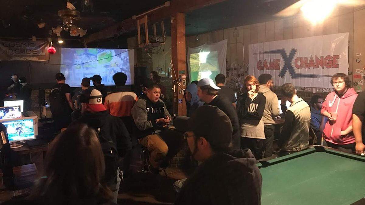 Gamers attended a tournament organized by Cosmic Arcade at Al’s Bar earlier this year.