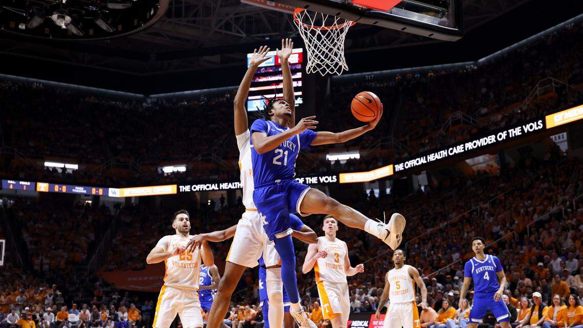 Shot charts from No. 15 Kentucky basketball’s 85-81 SEC win at No. 4 Tennessee