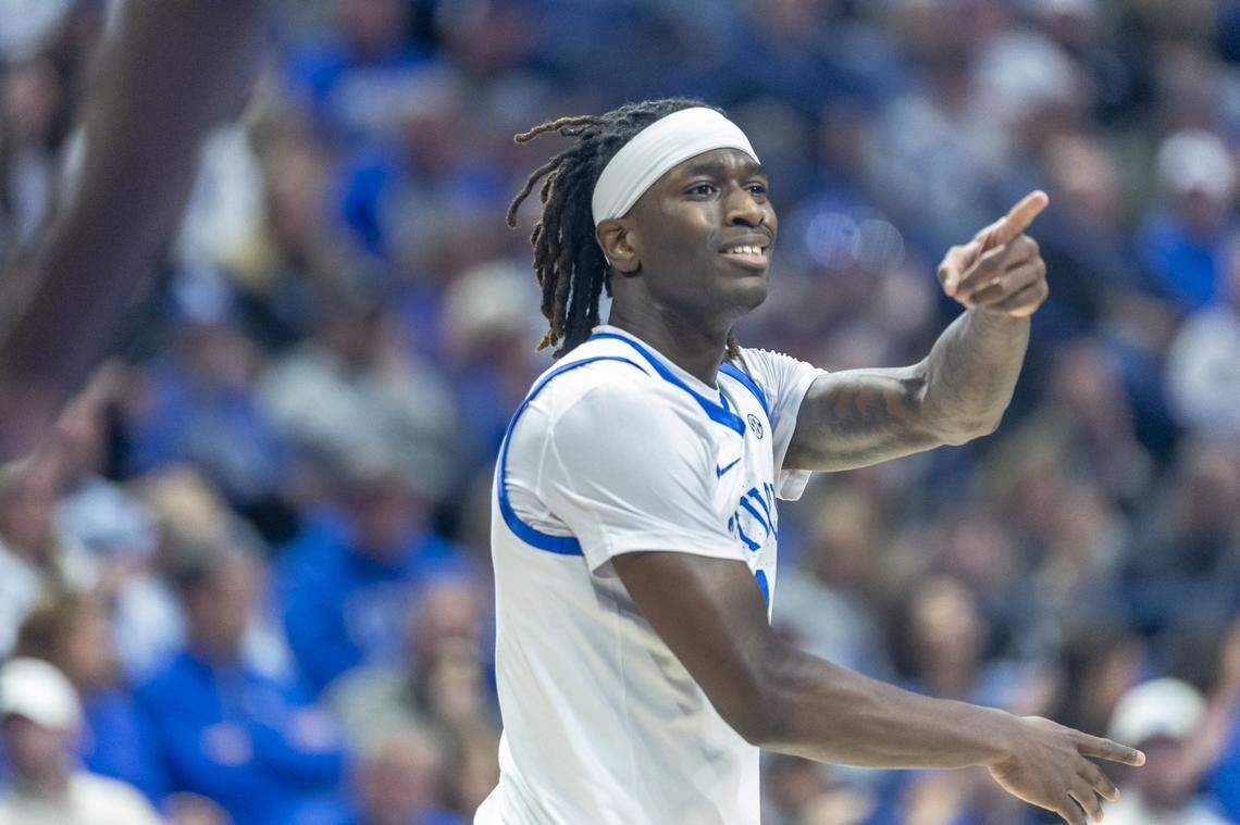 Kentucky guard Denzel Aberdeen (1) had 16 points, three rebounds and four assists in the Wildcats’ 92-68 pasting of Mississippi State last Saturday. The Wildcats will play at LSU on Wednesday.