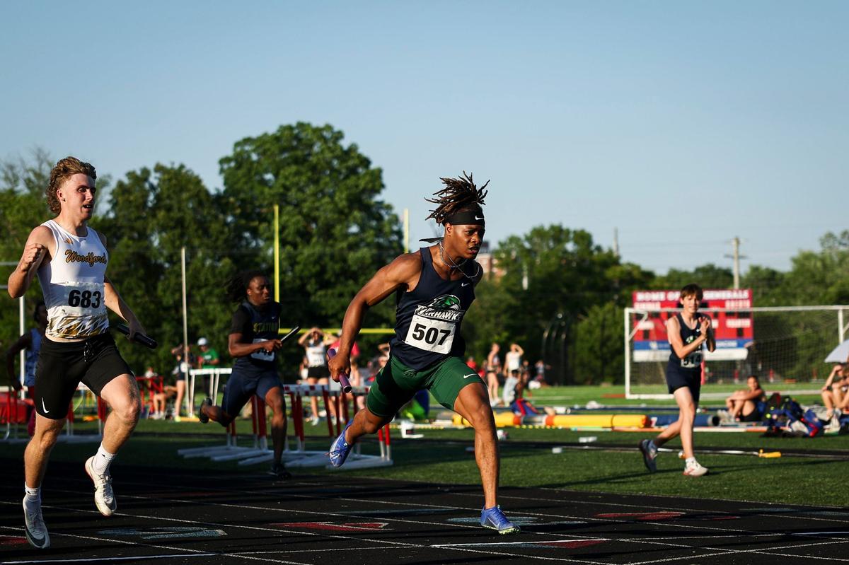 Isaiah Johnson was part of Great Crossing’s win in the 4-by-100 relay on a team with Trevvon Campbell, Jermiah Clark and Caden Seater.