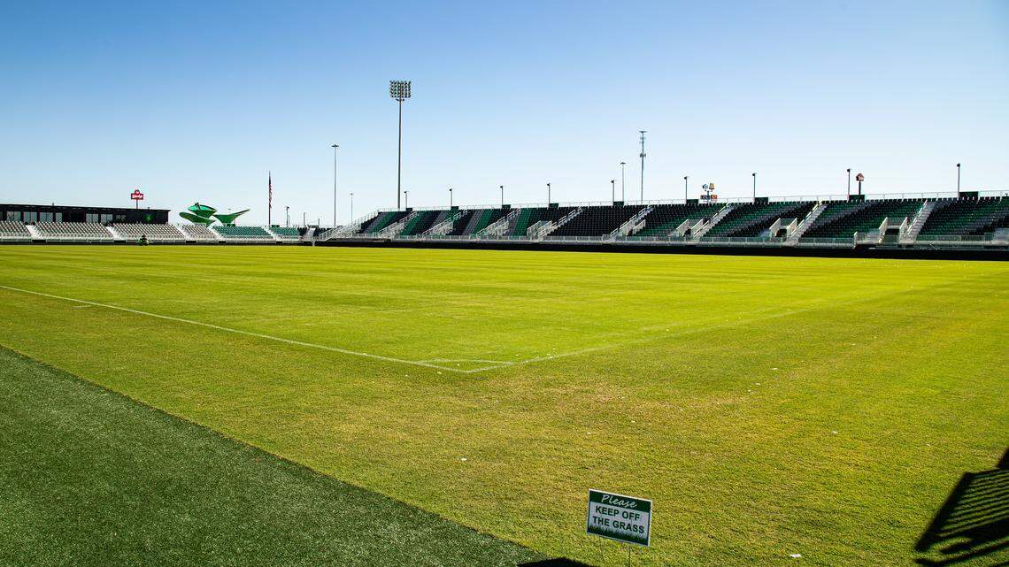 Lush green playing field at the Lexington Sports Club Soccer Stadium on Aug. 26, 2025, in Lexington, Ky. 