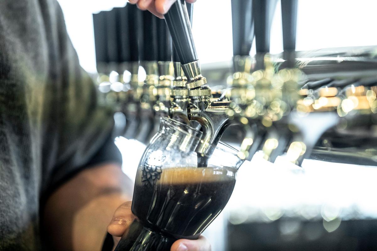 An oatmeal stout on tap at at Broken Throne Brewing in downtown Pikeville.