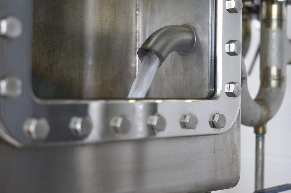 Bourbon, before it has been aged, is distilled at Bardstown Bourbon Company in Bardstown, Ky., on Wednesday, Nov. 19, 2025.