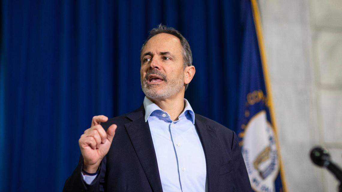 Former Gov. Matt Bevin at the state Capitol on Friday.