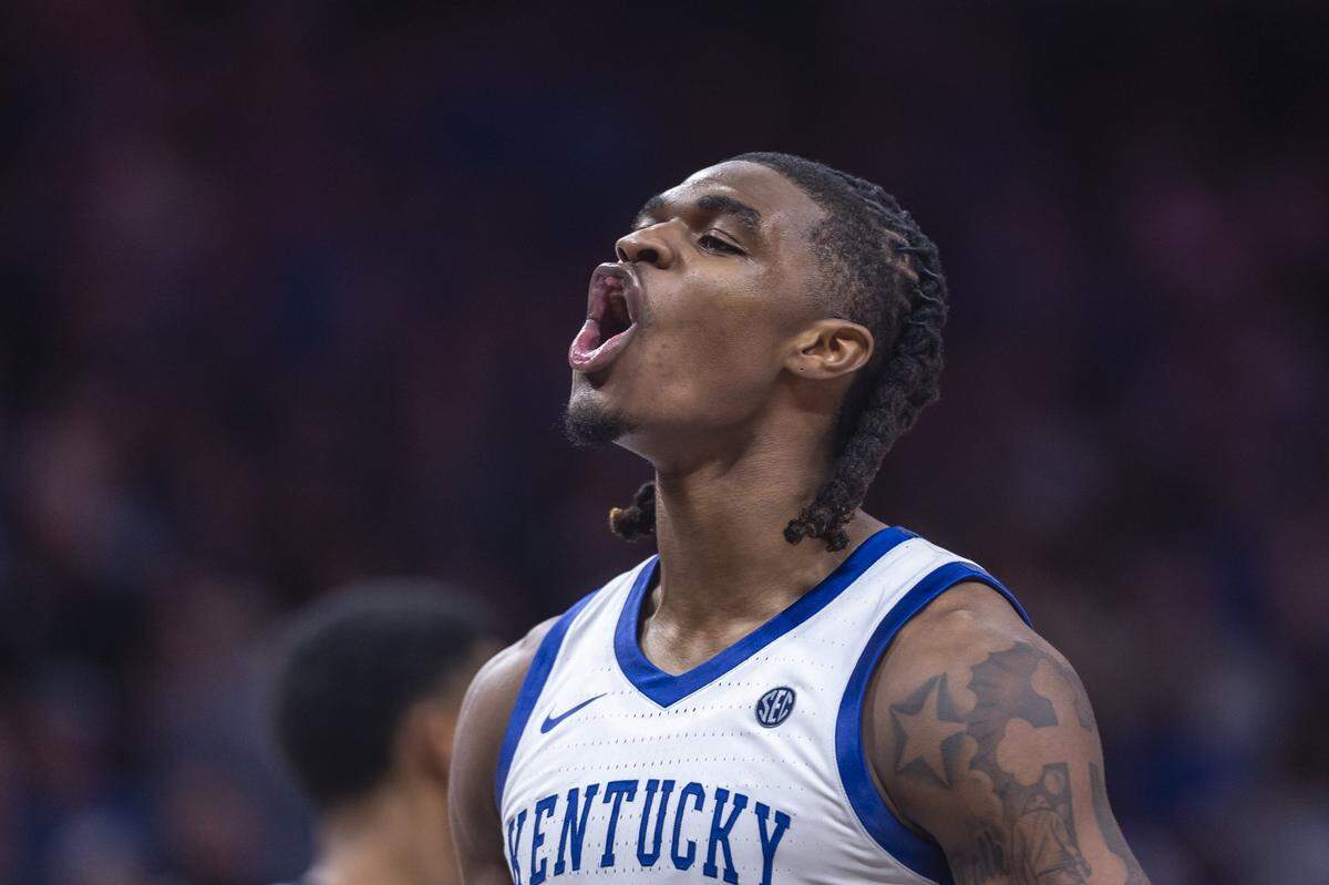 Kentucky’s Otega Oweh finished Tuesday night’s win over Duke with 15 points, six rebounds, three assists and two steals.