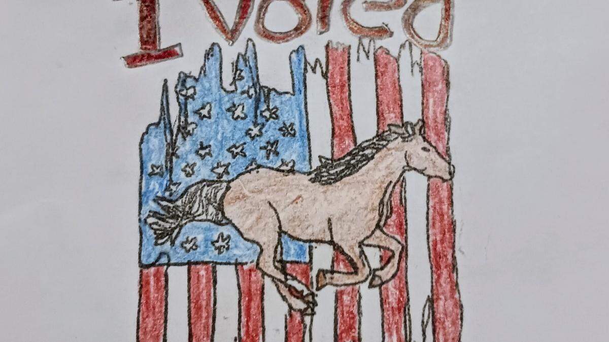 The winning submission for Kentucky’s ‘I voted’ sticker contest.