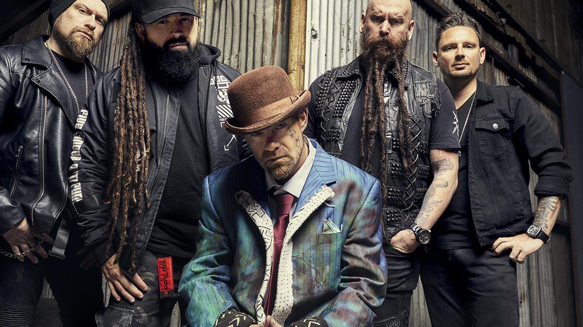 Five Finger Death Punch, from left Andy James, Zoltan Bathory, Ivan Moody, Chris Kael and Charlie Engen, will perform at Rupp Arena on Nov. 12. It’s homecoming for one band member.