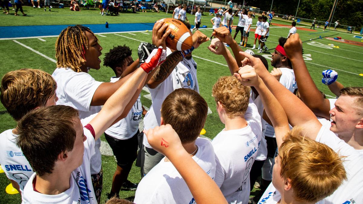 Former UK running back Benny Snell of the Pittsburgh Steelers was back in Lexington on Tuesday hosting his Snell Yeah youth football camp at Lexington Catholic High School.
