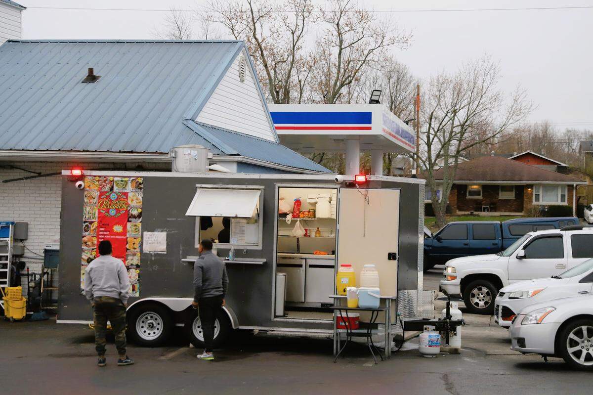 Most tacos are only $2.50 from the taco truck, Taqueria el sabor Oaxaqueño.