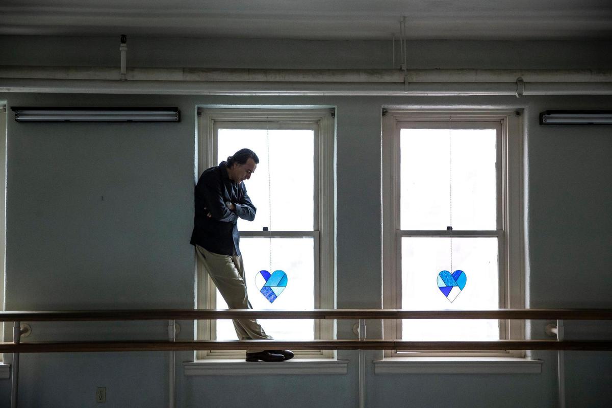 Luis Dominguez, Lexington Ballet Company Artistic Director in the company’s empty downtown Lexington studio. The COVID pandemic forced the ballet group to let go their dancers and a holiday streaming performance of “The Nutcracker” brought in only a fraction of needed revenue.