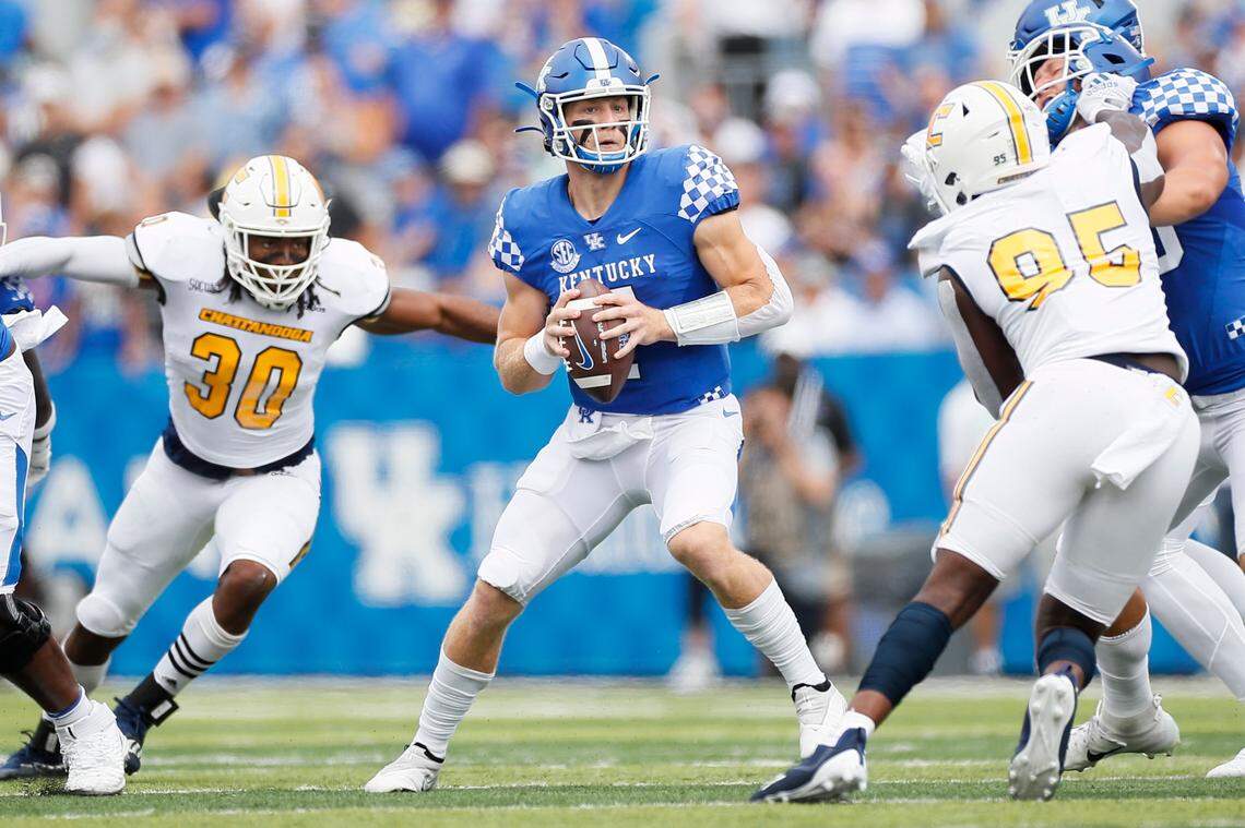 “He’s at a point where he’s really comfortable back there,” Kentucky head coach Mark Stoops said of quarterback Will Levis. “He’s just working on the little things to become a better player each and every day, and we really need all the guys to take that approach.”