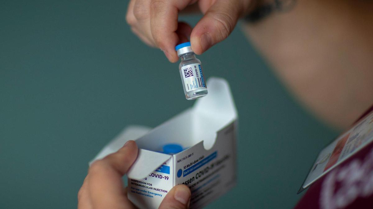 A vial of a COVID-19 vaccine.