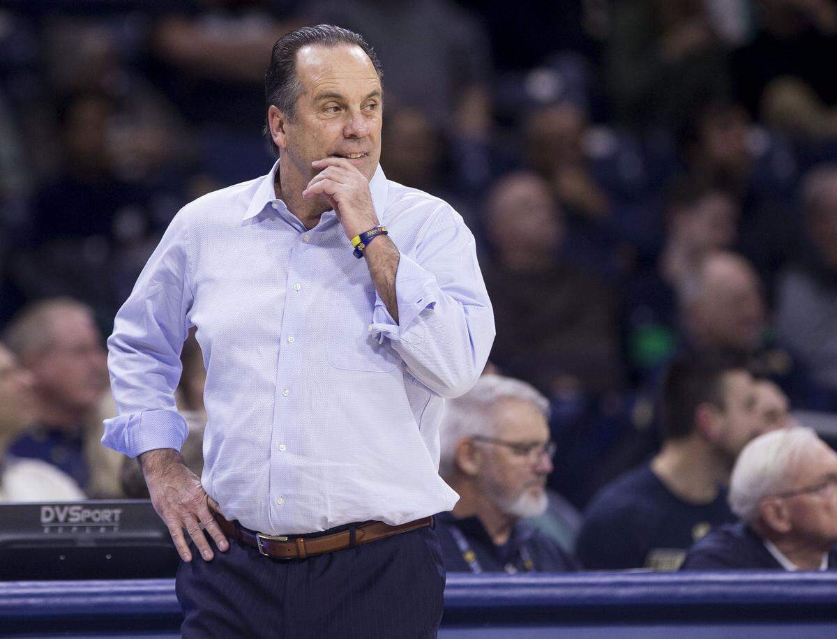 Notre Dame Coach Mike Brey led the Fighting Irish to the NCAA Tournament round of eight in 2015 and 2016 but is still seeking his first Final Four trip.