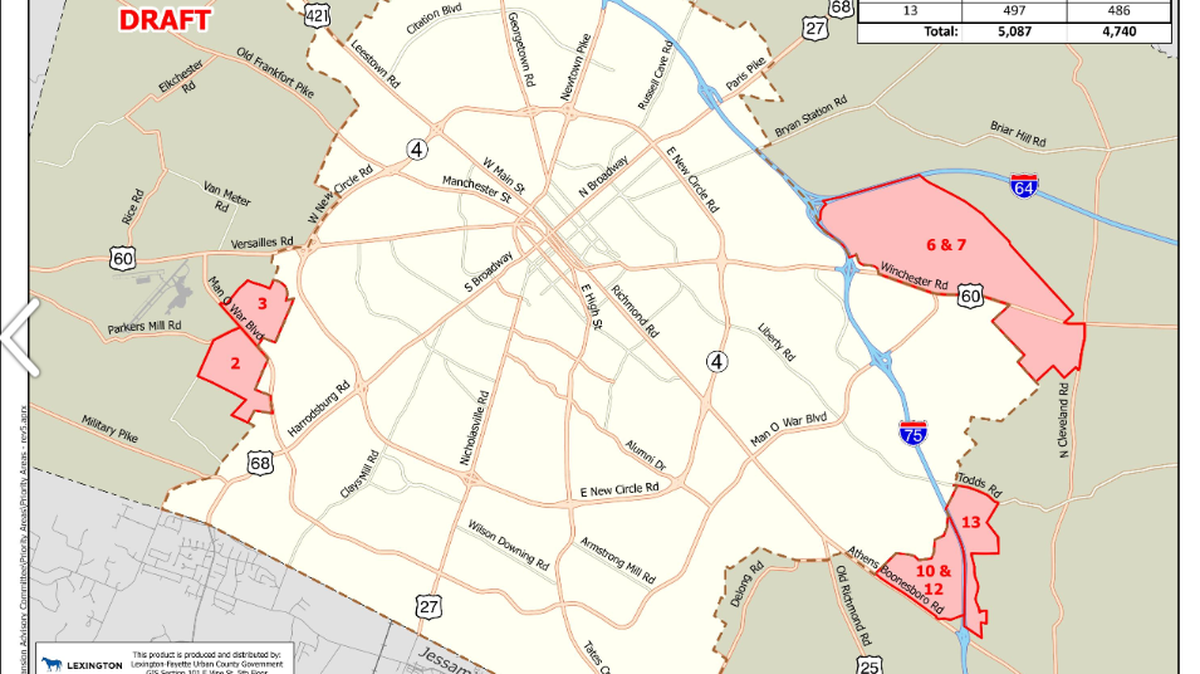 A committee charged with adding between 2,700 to 5,000 acres to Fayette County’s growth boundary has identified multiple areas where development could occur. A public hearing is set for Sept. 12, 2023.