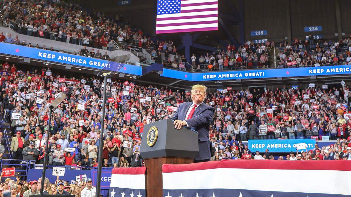 Donald Trump spoke to a crowd of thousands at Rupp Arena in 2019.
