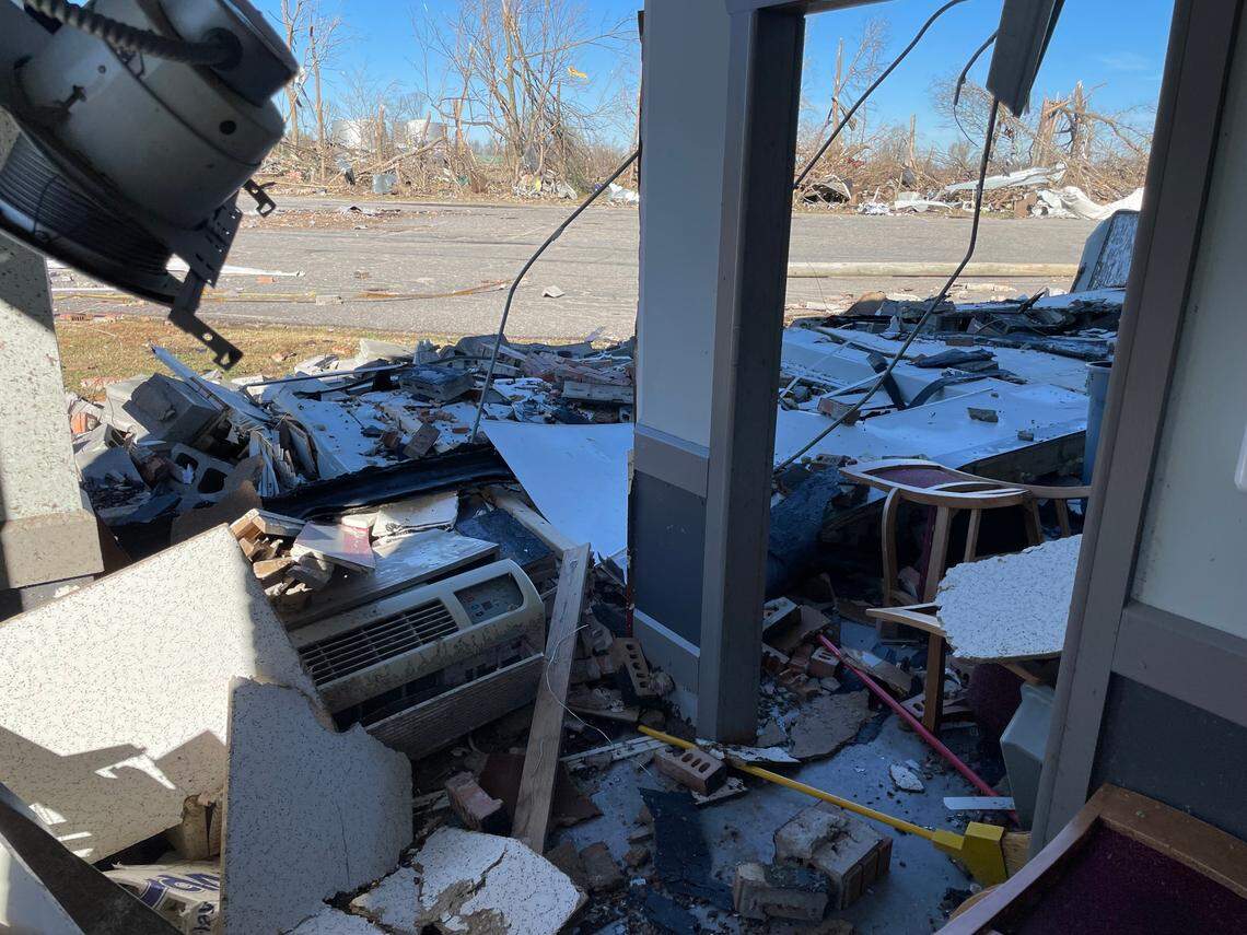 Portions of Mayfield Health and Rehabilitation were destroyed during after a series of tornadoes hit Graves County on Dec. 10, 2021.