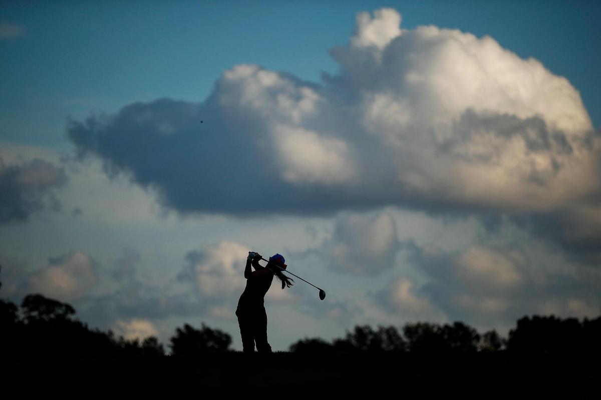Lexington Christian Academy’s Mary Keene Marrs teed off on No. 18 during the Girls’ Region 9 Golf Championships at Kearney Hill Golf Links on Tuesday.