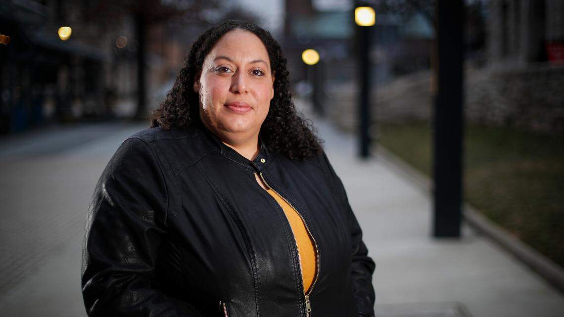 April Taylor, of Lexington, Ky., at Henry A. Tandy Centennial Park in Lexington, Tuesday, Feb. 9, 2021. Taylor says racism has impacted her career and has more broadly affected the opportunities of Black people throughout the country.