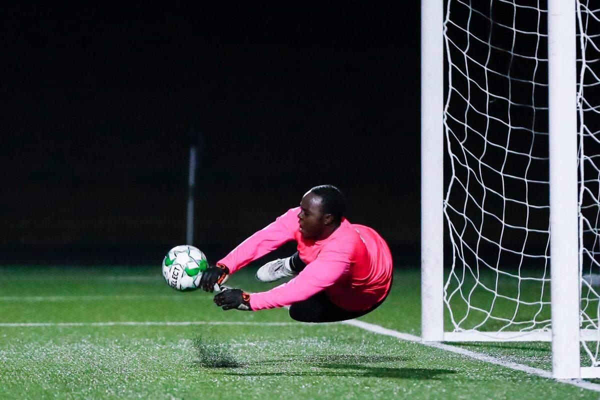 Delfin Iteriteka made 140 saves for Frederick Douglass last season. “His ability, IQ, and vocal leadership kept us in many games,” coach Blake Parker said.