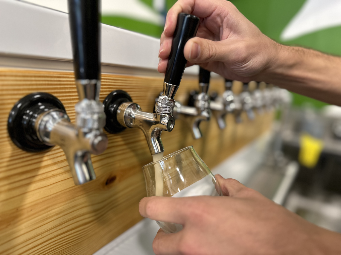 Brewer Dude, now under new ownership, has moved into a larger taproom on National Avenue and has expanded seating and more offerings in its taproom.