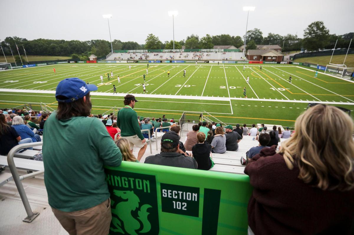Lexington Sporting Club fans gather in Georgetown to watch a USL League One match against Chattanooga earlier this season. Only four regular season matches remain in LSC’s debut USL League One season.