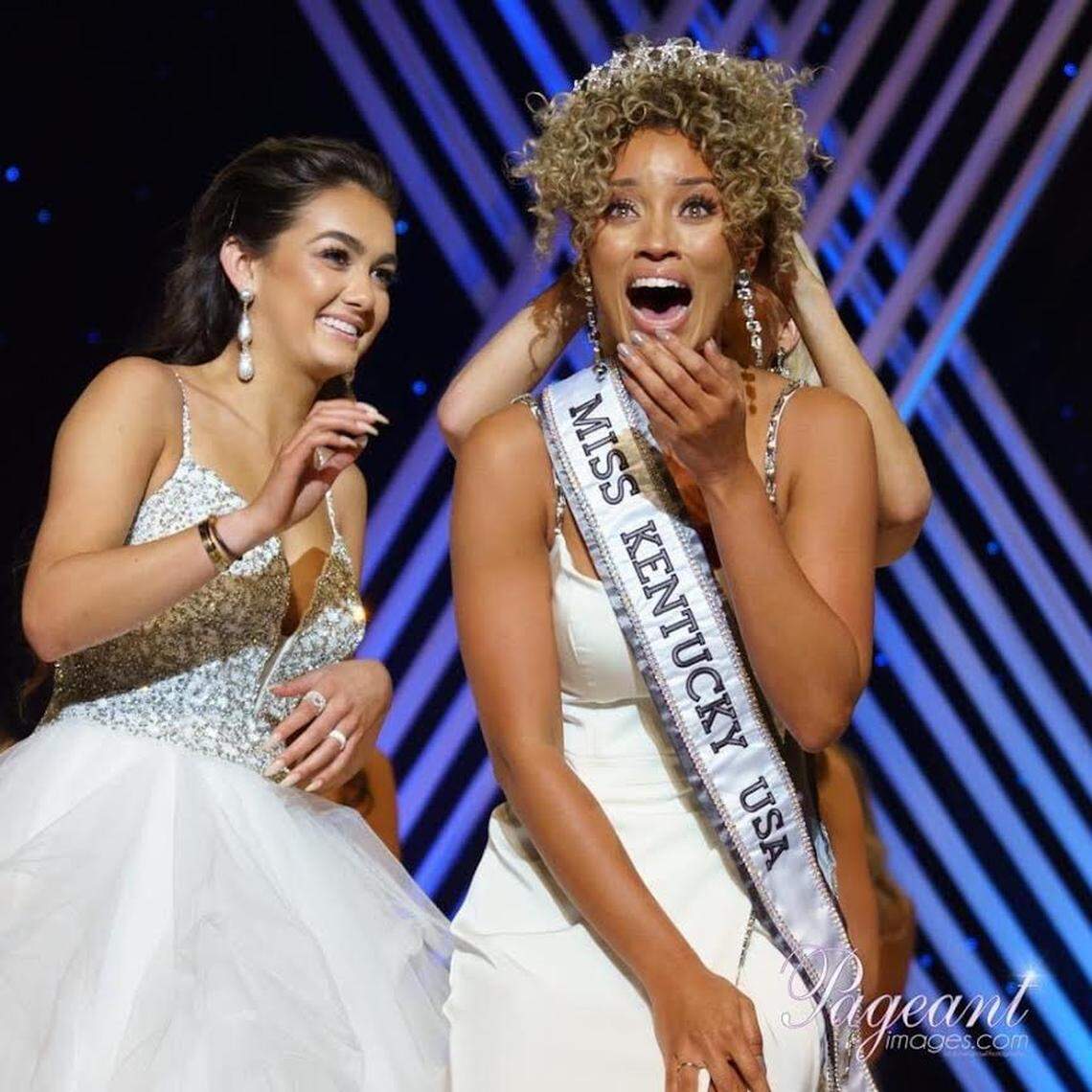Elle Smith, Miss USA 2021, when she was crowned Miss Kentucky USA.
