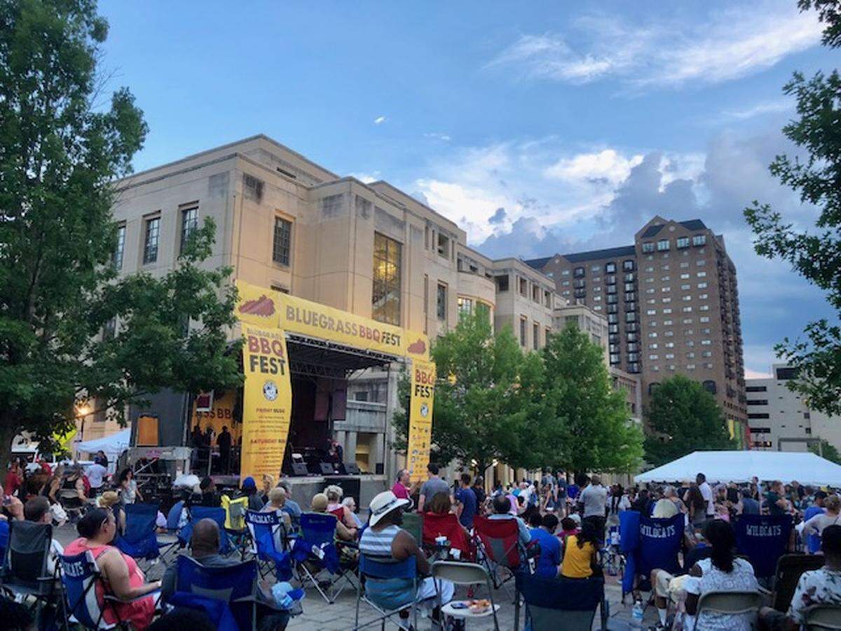 The Bluegrass BBQ Fest, which is put on by Smiley Pete, will have a lineup of bands on Friday from 5 to 9:30 p.m. and on Saturday from 11 a.m. to 9 p.m. Admission is free.