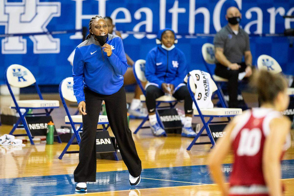 Assistant Niya Butts took over head coaching duties for Kentucky on Sunday when Kyra Elzy missed the game because of a non-COVID-19-related health problem.