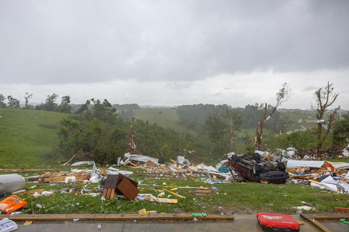 A home near Coyle Lane in Washington County, Ky., was destroyed by a storm Friday, May 30, 2025.