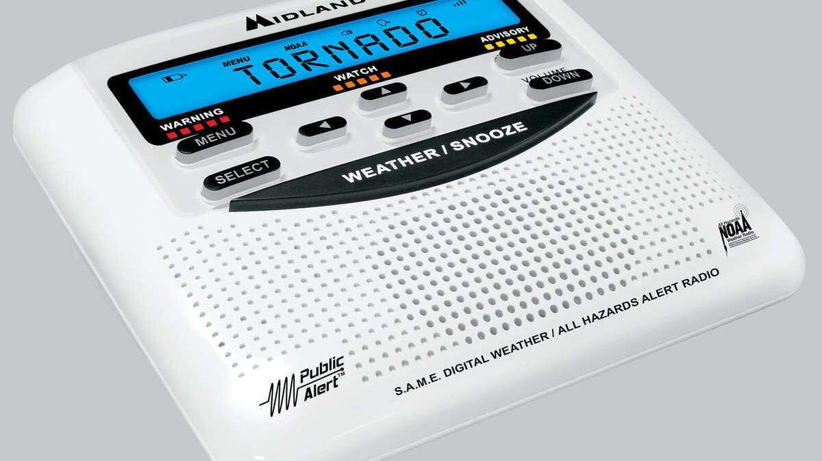 This radio can receive county-specific info from the National Weather Service.