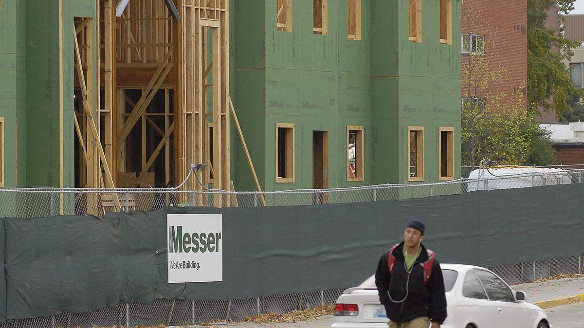 New dorm construction project with Haggin Hall in the background on Sunday, October 14, 2012 . Photo by Mark Ashley