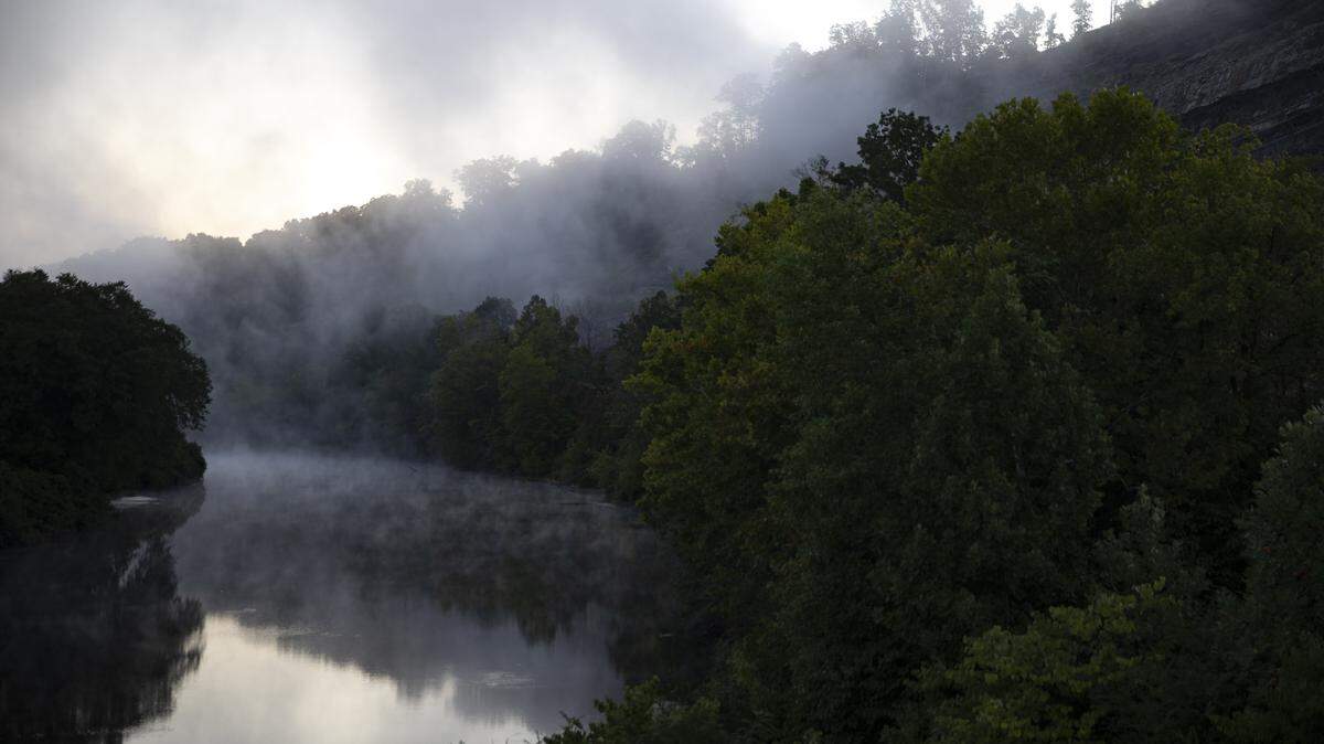 Fog sits above Panbowl Lake in Jackson Friday, Aug. 30.