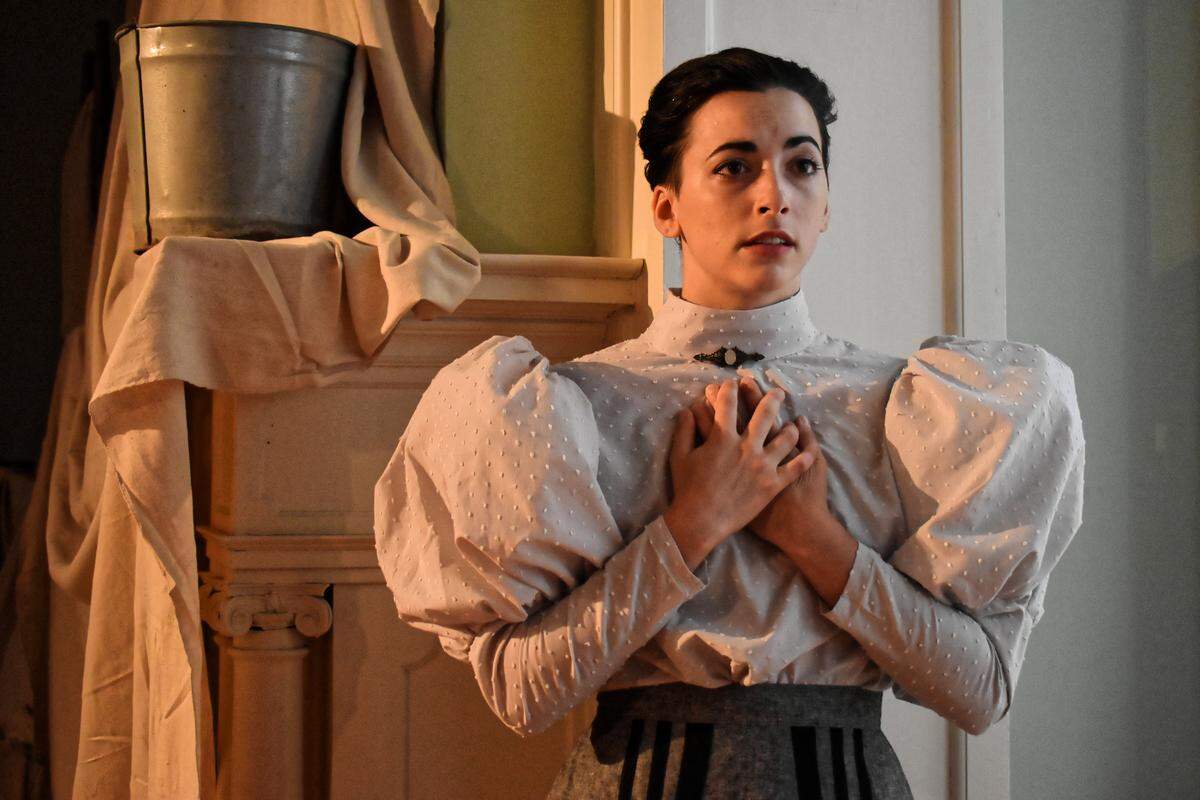 Tay Schulz as Emmy during a rehearsal of “A Doll’s House, Part 2.” The play, which only features four characters, is sold-old on opening night.