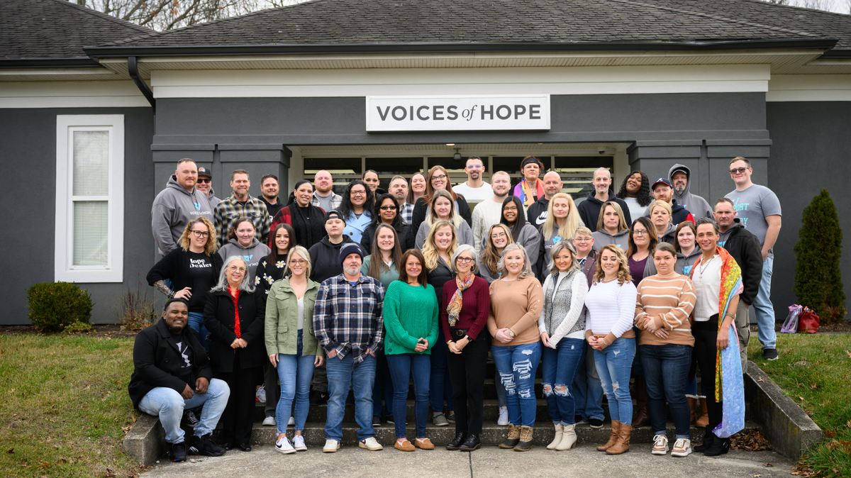 Voices of Hope staff in front of their building on North Broadway in Lexington. The group just received $2 million from philanthropist MacKenzie Scott.