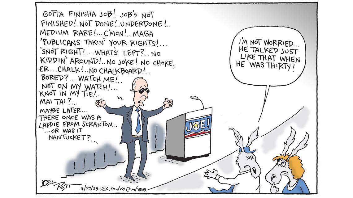 Joel Pett: Same old Biden